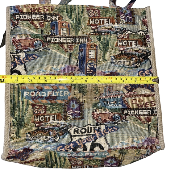 Jade Vintage Route 66 Tapestry Tote Bag Travel Shoulder Purse - Picture 12 of 13